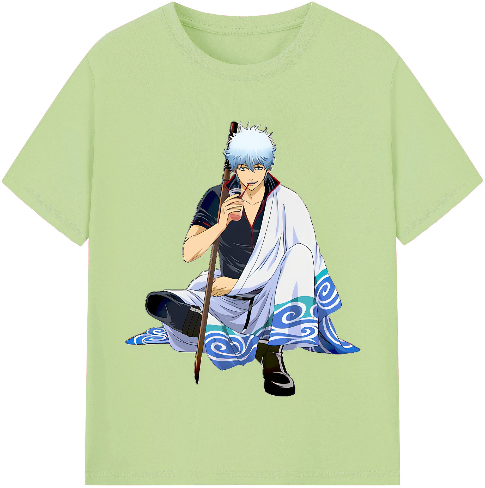 （画像用） ぎんたま 坂田銀時（さかたぎんとき） 神楽 志村新八（しむら しんぱち） GINTAMA Sakata Gintoki Kagura Shimura Shinpachi 綿100％半袖Tシャツ（フロントプリント）